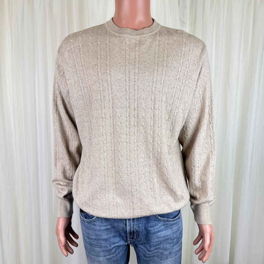 Men's I Levrieri Cashmere & Silk Cable Knit Sweater Sz Large